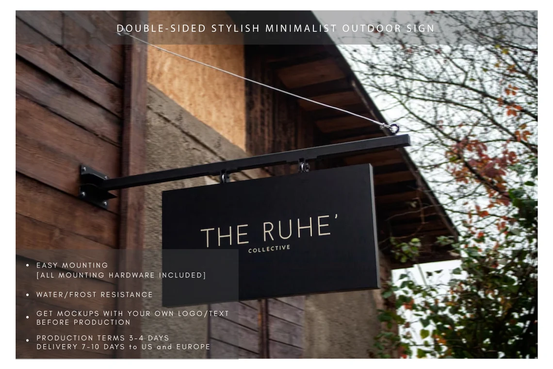 Custom storefront sign from metal and composite - Business logo - Personalized sign - Outdoor signage - office signage - cafe signage (Copy)